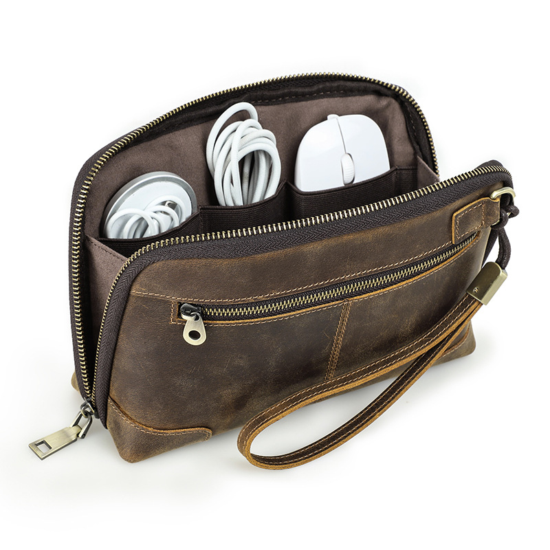 Electronics Gadgets In China - Genuine Leather Tech Pouch Multi-compartment Electronic